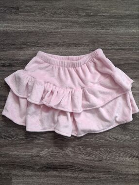 Fleece Pink Ruffle Mini Skirt - Soft Elastic Waist Circle Fairy Skirt Smallish